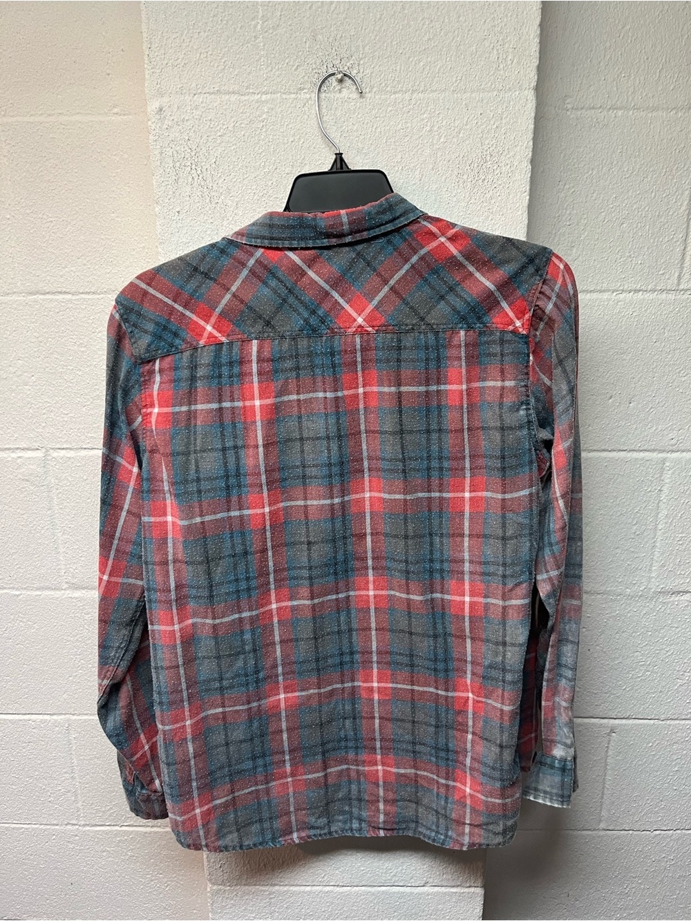 Ocean Current Red and Blue Plaid Button-Up Shirt - Picture 4 of 5